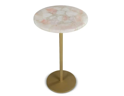 Rosie Rose Quartz Top Chairside End Table On Clearance