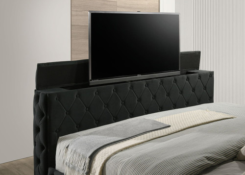 Josephine - King Bed With TV Lift - Black On Clearance
