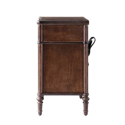Derk Transitional 28"W 3-Drawer Fluted Solid Nightstand with Built-in Power Outlets On Clearance