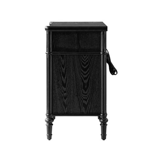 Derk Transitional 28"W 3-Drawer Fluted Solid Nightstand with Built-in Power Outlets On Clearance