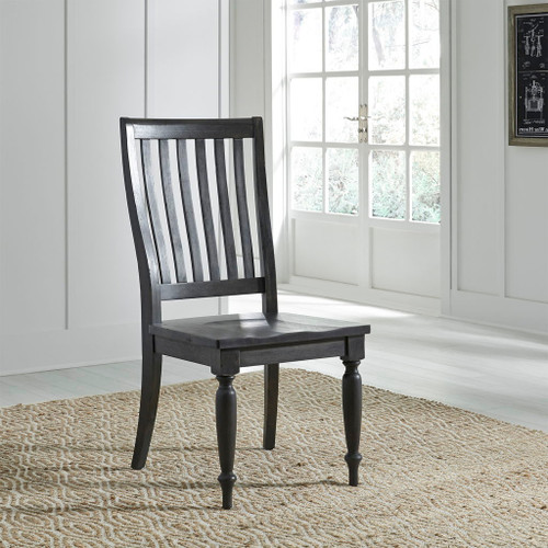 Harvest Home - Slat Back Side Chair - Chalkboard On Clearance