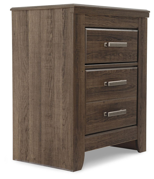 Juararo - Two Drawer Night Stand - Dark Brown On Clearance