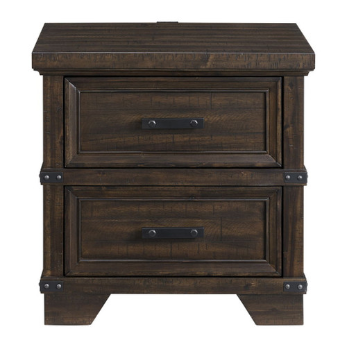 Colorado City - 2-Drawer Nightstand With USB - Charcoal On Clearance