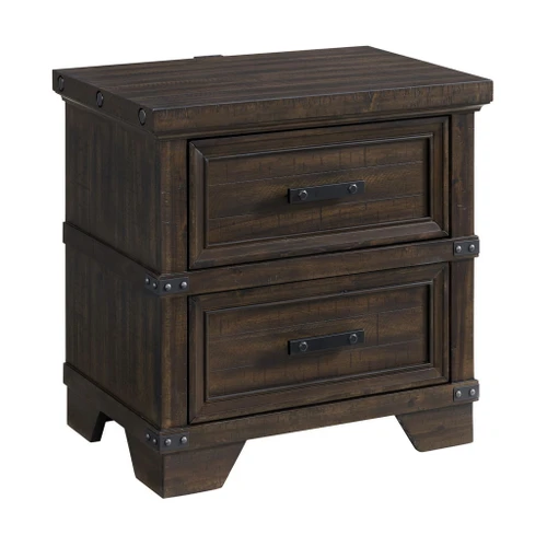 Colorado City - 2-Drawer Nightstand With USB - Charcoal On Clearance