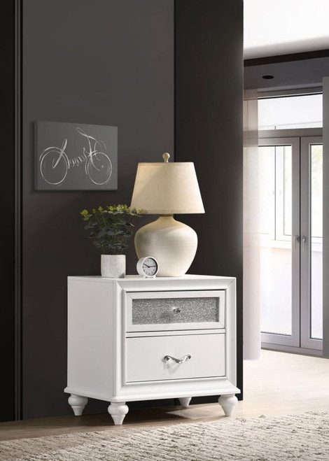 Barzini - 2-Drawer Nightstand - White On Clearance