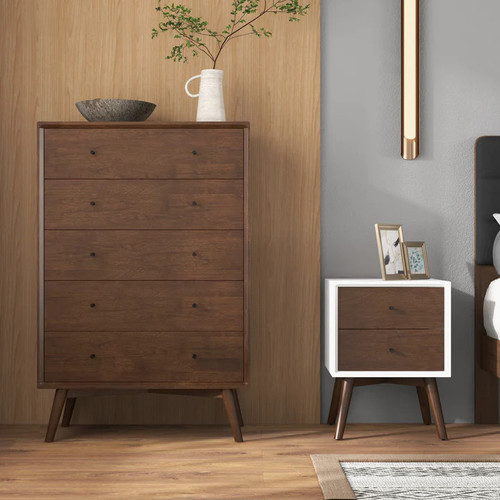 Noak Night Stand - White Walnut 2 Drawer | KM Home Furniture and Mattress Store | TX | Best Furniture stores in Houston