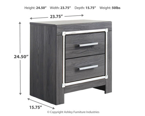 Lodanna - Two Drawer Night Stand - Gray On Clearance