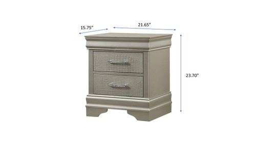 Amalia - Nightstand - Silver On Clearance