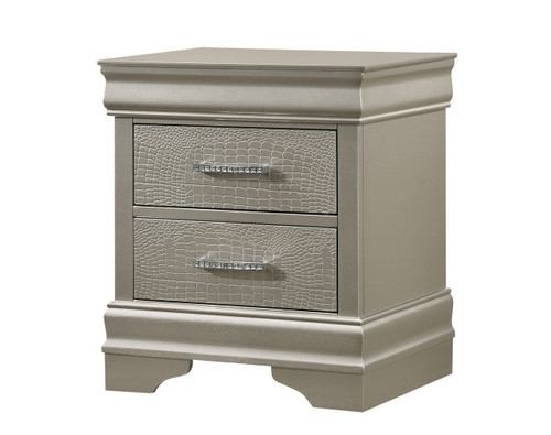 Amalia - Nightstand - Silver On Clearance