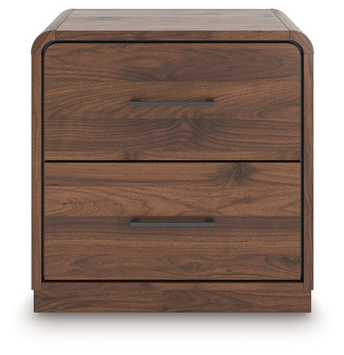 Fortlorn - Two Drawer Night Stand - Walnut Brown On Clearance