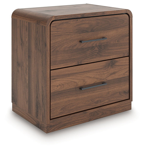 Fortlorn - Two Drawer Night Stand - Walnut Brown On Clearance