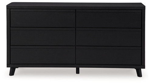 Danziar - Six Drawer Dresser - Black On Clearance