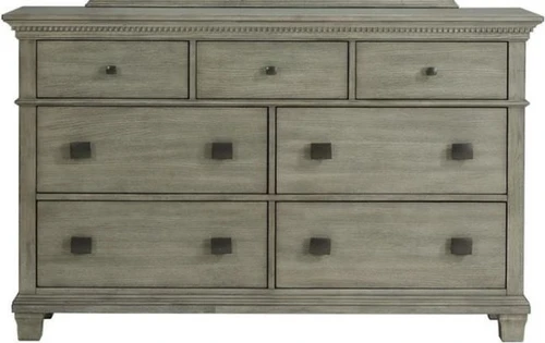 Crawford 7 Drawer Dresser in Gray On Clearance
