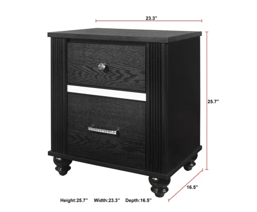 Gaston Night Stand in Black On Clearance