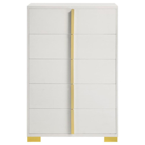 Marceline - 5-Drawer Bedroom Chest - White On Clearance