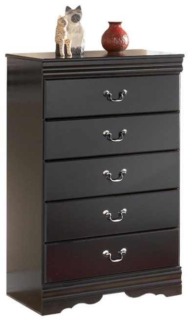 Huey Vineyard - Five Drawer Chest - Black On Clearance