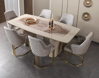 Carlina Ivory 7-Piece Dining Set