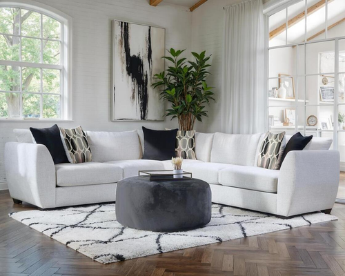 Behold Linen Contemporary Sectional 6230 by Happy Homes
