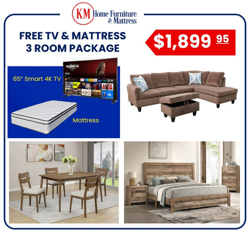 Luna 3 Room Package with Free TV and Mattress