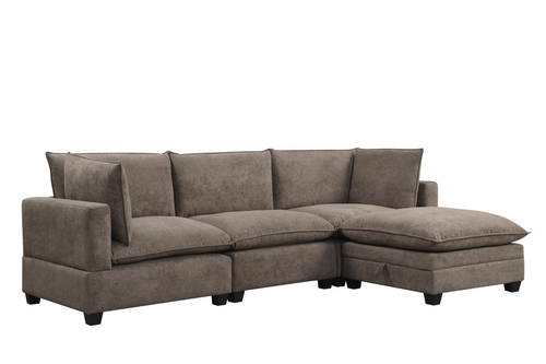 Cloud Mocha Modular Sectional in Performance Fabric