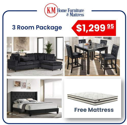 Titan Black 3 Room Package with Free Mattress