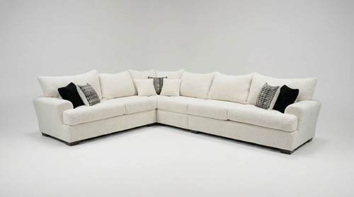 Rizz Ivory 4PC Sectional in Fabric