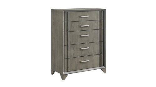 Hugo Gray 5-Drawer Chest by Galaxy Home Furnishings