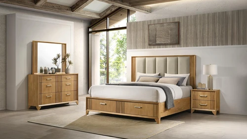 Hugo Bedroom Set Collection In Natural by Galaxy Home Furnishings