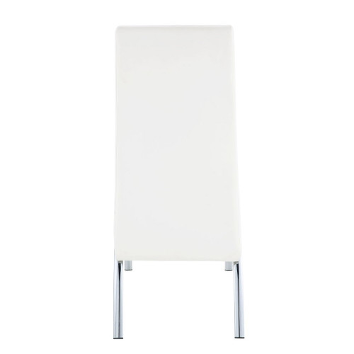 Pervis - Side Chair (Set of 2) - White Synthetic Leather & Chrome