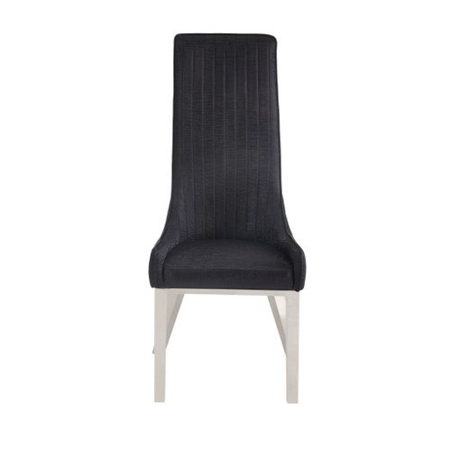 Gianna - Side Chair (Set of 2) - Black Velvet & Stainless Steel