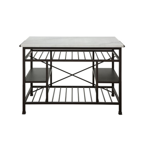 Lanzo - Kitchen Island - Marble Top & Gunmetal