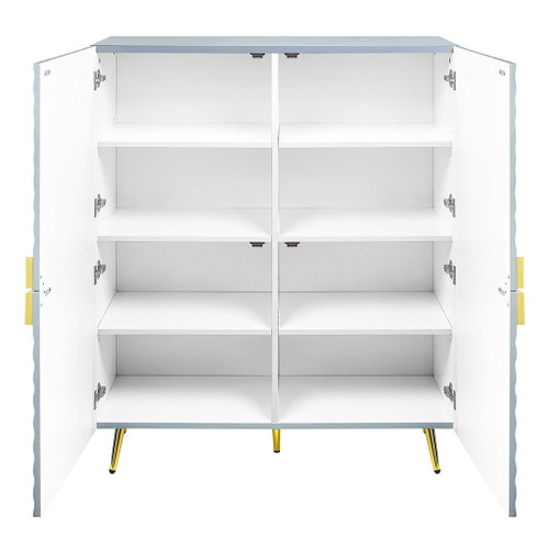 Gaines - Accent Cabinet - Gray High Gloss
