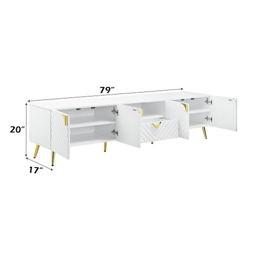Gaines - TV Stand - White High Gloss