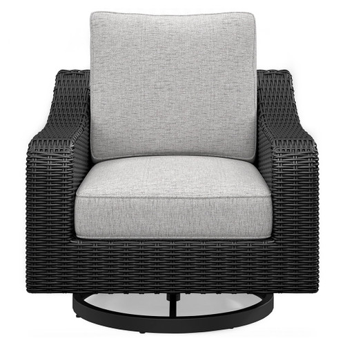 Beachcroft - Swivel Lounge Chair - Black / Light Gray
