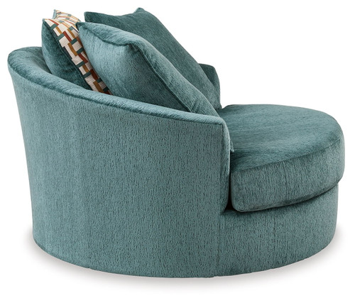 Laylabrook - Oversized Swivel Accent Chair - Teal