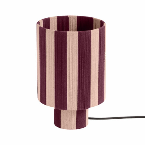 Guinevere - Striped Cotton Table Lamp - Purple And Pink