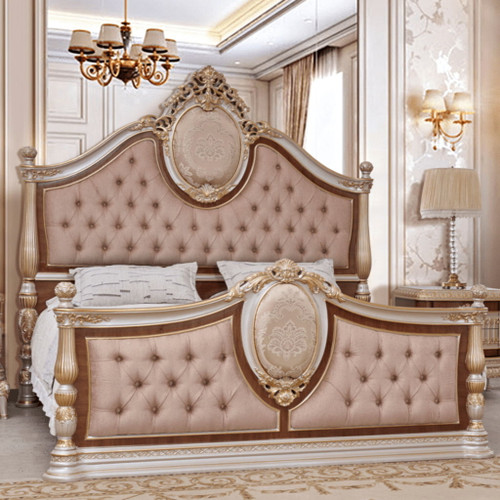 HD-9021CK - Bed - Gold / Cherry / Pearl