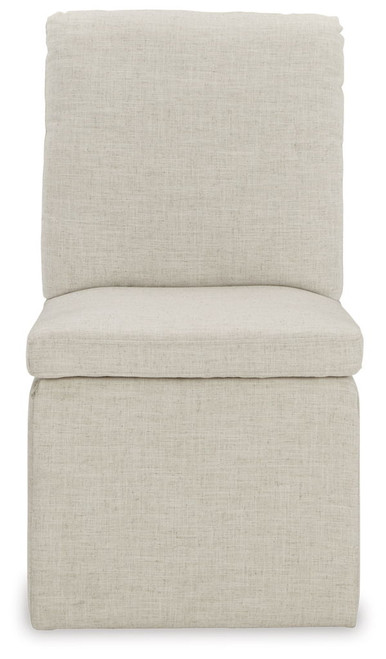 Krystanza - 9 Pc. - Dining Room Table, 8 Oatmeal Side Chairs - Weathered Gray