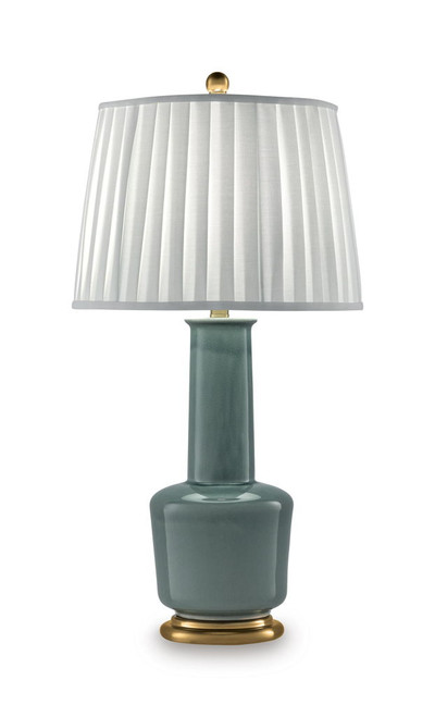 Webbington - Ceramic Table Lamp - Teal / Gold Finish