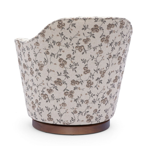 Skyla - Floral Jacquard Swivel Accent Chair - Beige