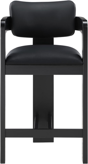 Sacha - Vegan Leather Upholstered Counter Stool With Black Base