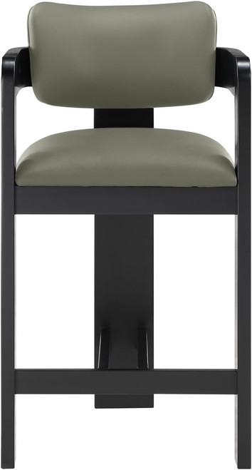 Sacha - Vegan Leather Upholstered Counter Stool With Black Base