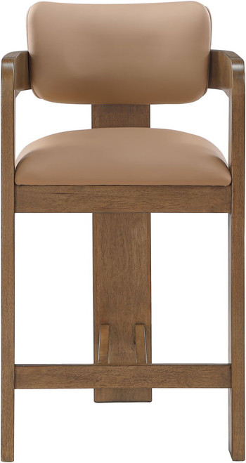 Sacha - Vegan Leather Upholstered Counter Stool With Brown Base