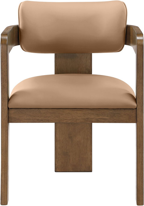 Sacha - Vegan Leather Upholstered Dining Chair With Brown Base (Set of 2)