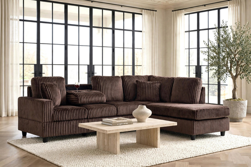 Rocket Chocolate Reversible Sectional by Happy Homes
