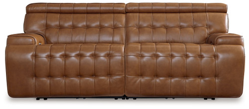 Temmpton - 2-Piece Power Reclining Sectional Loveseat - Chocolate