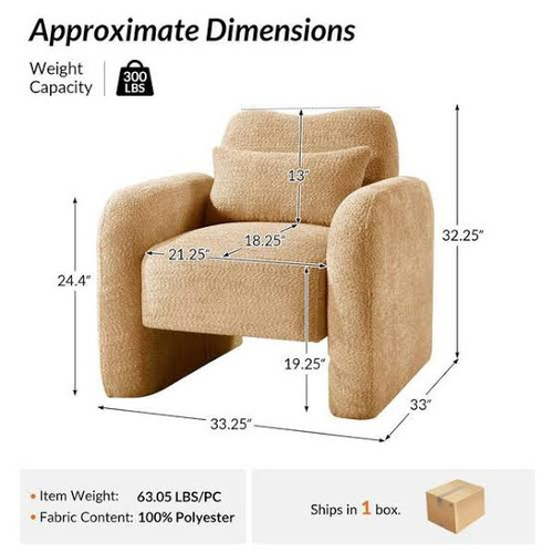 Conscience Camel Modern Polyester Upholstered Arm Chair