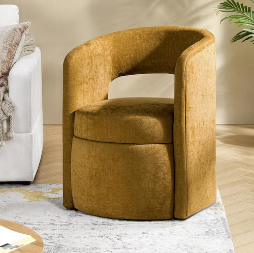 Webster Golden 25.5 in. W Modern Movable Dining Chair with Storage DCWH1185-GLD by Karat Home
