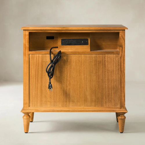 Weer Acorn Farmhouse Solid Wood 3-Drawer 26 in. W Nightstand