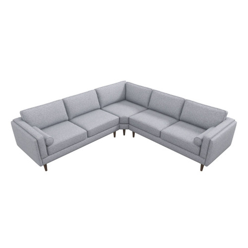 Amber - Corner Sectional Sofa - Light Gray